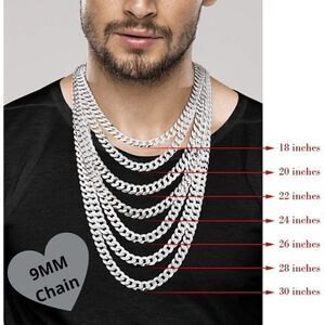 22” Solid 925 Sterling Silver Cuban Chain Necklace